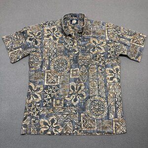 Lot of 2 Reyn Spooner Mens Medium Floral 1/4 Button Shirt Hawaiian Short Sleeve